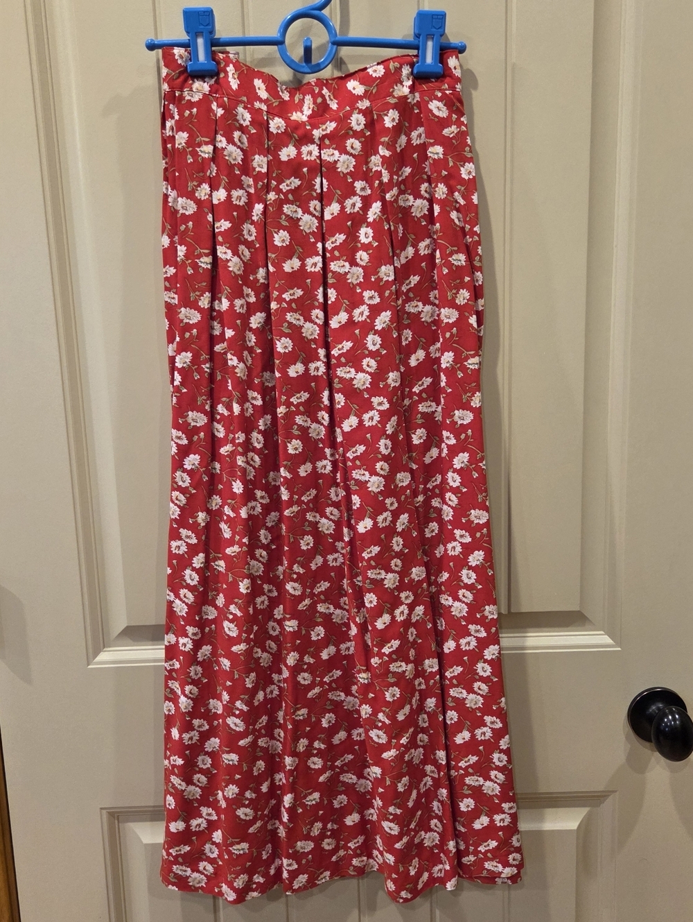 NWT Vtg 90s Notations Woman Red Floral Rayon Maxi Skirt 2X Made in USA Daisy